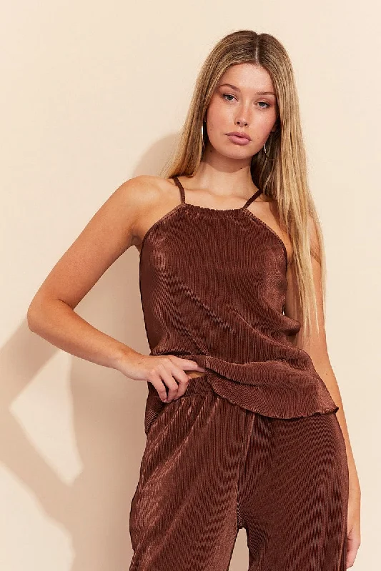 brown-halter-plisse-top-wc12594x-f4-3