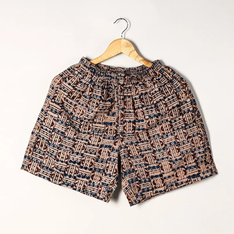 Multicolor - Kalamkari Block Printed Cotton Unisex Boxer/Shorts
