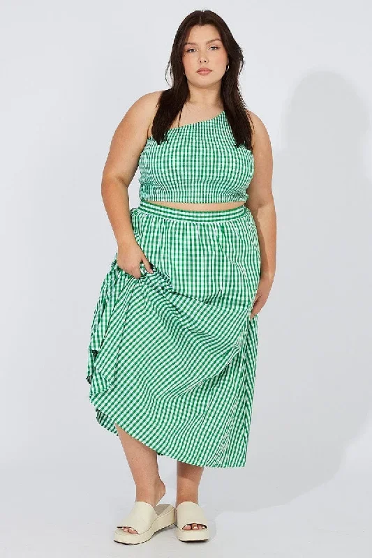 green-check-maxi-skirt-elastic-waist-side-pockets-csm1066lx-35ab-1 green-check-maxi-skirt-elastic-waist-side-pockets-csm1066lx-35ab-1