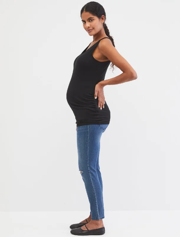 side-ruched-maternity-tank-top-95462-01-black side-ruched-maternity-tank-top-95462-01-black