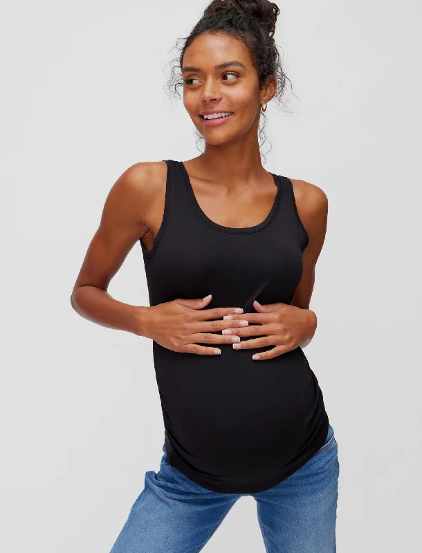 side-ruched-maternity-tank-top-95462-01-black side-ruched-maternity-tank-top-95462-01-black