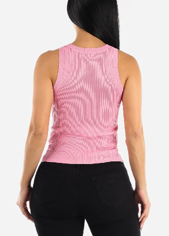 sleeveless-ribbed-stretchy-pink-tank-top-cr2116pnk