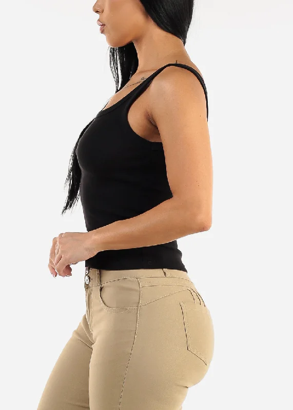 sleeveless-scoop-neck-black-ribbed-tank-top-74998blk