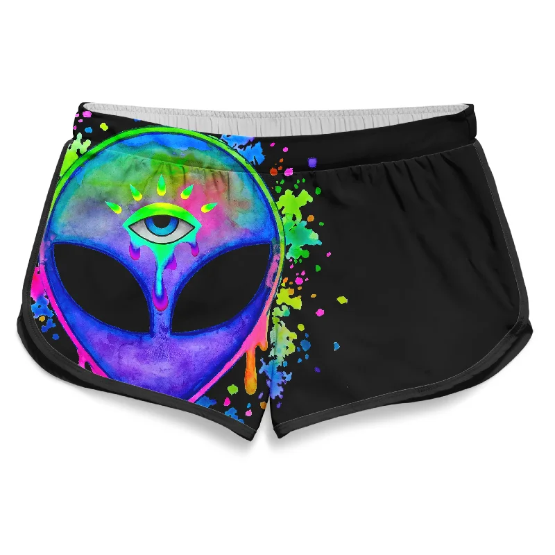 Splatter Alien Women's Retro Shorts