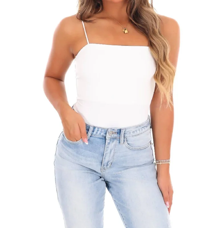 Waste No Time Cami Bodysuit In Off White